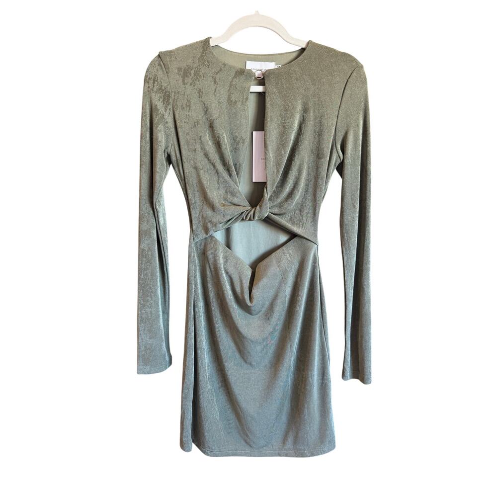 Significant Other Ivy Front Cutout Mini Dress Green NWT SOLD OUT Retail $200 - Picture 8 of 8